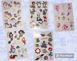3 Pack Temporary Tattoos/Stickers For Kids (Animals)